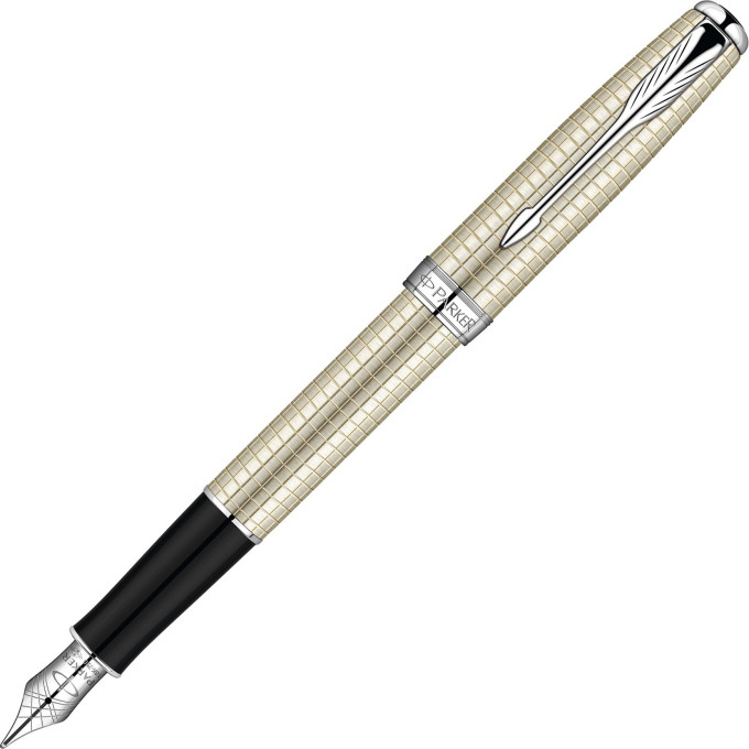Ручка перьевая PARKER SONNET CISELE DECAL SILVER CT, F S0912490